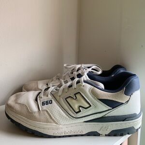 New Balance 550 Men's White and Navy Sneakers Size 13 Y2k Classic Timeless